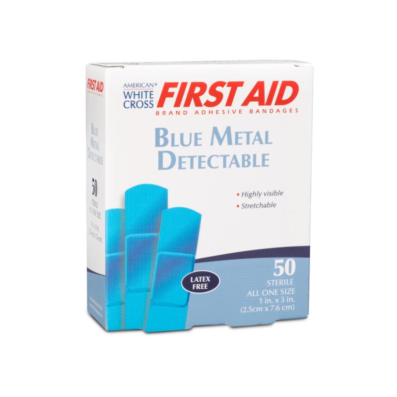Dukal | Metal Detectable Fabric Adhesive Bandages 1 x 3, Blue | 99918