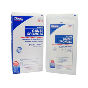 Dukal | Sterile Gauze Sponges 8" x 4" 12-Ply | 6842