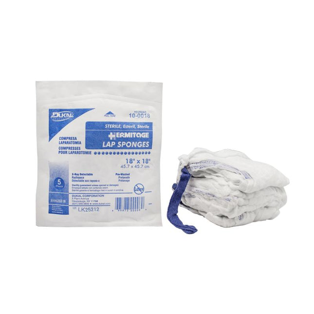 Dukal | Sterile Laparotomy Sponges 18" x 18" | 10-0018