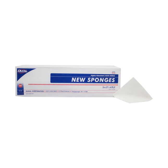 Dukal | Non-Sterile New Sponge 3" x 3" 4-Ply | 6113