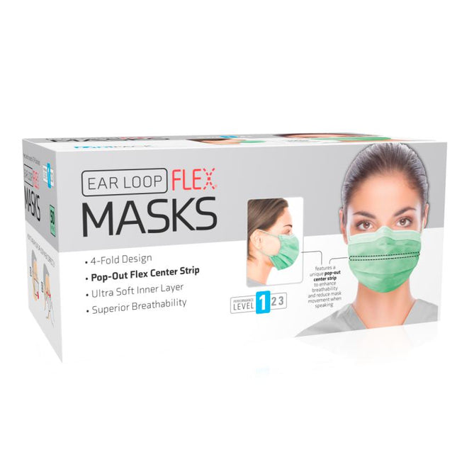 Dukal | Flex Mask Level 1 Ear-Loop Green | ULM-6185