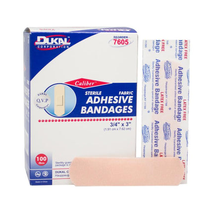 Flexible Fabric Adhesive Bandages 3/4 x 3 | 7605 | | Adhesive Bandages, Fabric, Vaccine Supplies | Dukal | SurgiMac