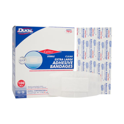 Sheer Adhesive Bandages 2 x 4, XL | 7612 | | Adhesive Bandages, Clear Bandages, Plastic Bandages, Sheer | Dukal | SurgiMac