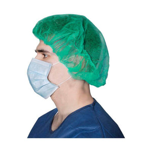Bouffant Caps 21" Green, Package of 500 | SurgiMac Dental Supply