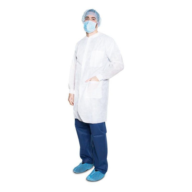 Dukal | White Lab coats with Pockets Large, White | 342P