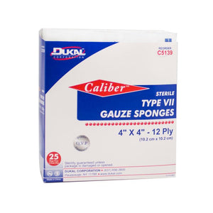 Dukal | Sterile Type VII Gauze Sponges 4" x 4" 12-Ply | C5139