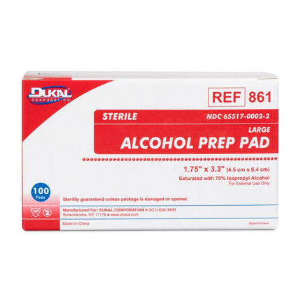 Sterile Alcohol Pad Large | 861 | | Alcohol Pads, Sterile, Vaccine Supplies | Dukal | SurgiMac