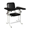 Blood Draw Chair, Tall, Upholstered, with Flip Arm, Black