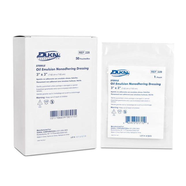 Dukal | Sterile Oil Emulsion Dressing 3" x 3" | 220