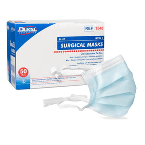 Dukal | Surgical Mask with Tie 3-Ply, Blue | 1540