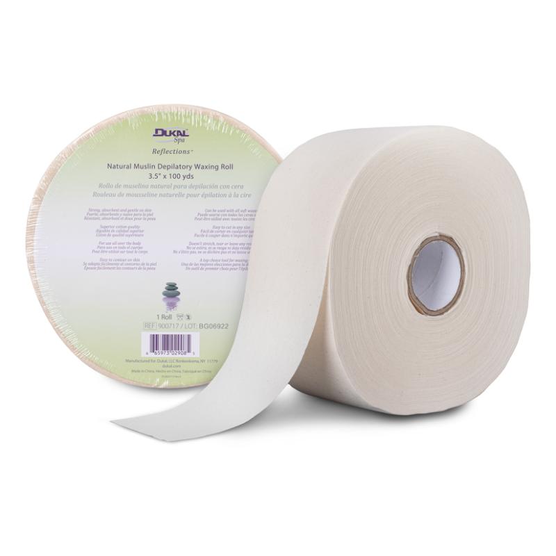 Dukal | Natural Muslin Depilatory Waxing Roll, 3.5