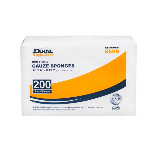 Dukal | Non-Sterile Basic Care Gauze Sponge 4" x 4" 8-Ply | 8509