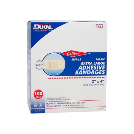 Flexible Fabric Adhesive Bandages 2 x 4, XL | 7613 | | Adhesive Bandages, Fabric, Fabric Bandages, Flexible | Dukal | SurgiMac