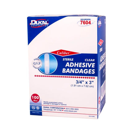 Sheer Adhesive Bandages 3/4 x 3 | 7604 | | Adhesive Bandages, Sheer, Vaccine Supplies | Dukal | SurgiMac