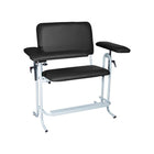 Dukal | Blood Draw Chair, Tall, Wide, Upholstered, with Flip Arm, Black | 4386XF-BLK