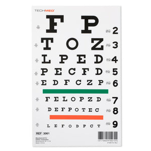 Illuminated Snellen Eye Chart 20 ft 3061-D