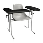 Dukal | Blood Draw Chair, Plastic Seat, Upholstered Flip Arm, Black | 4384F-BLK