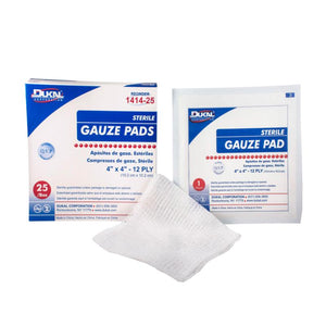 Dukal | Sterile Gauze Pad 4" x 4" 12-Ply | 1414-25