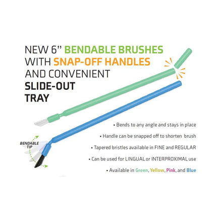 Bendable Brushes 6 Fine White Bristle