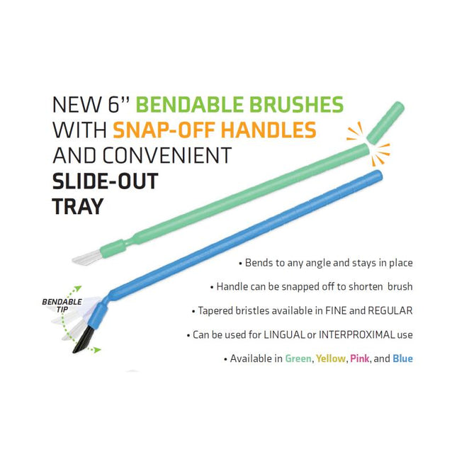 Dukal | Bendable Brushes 6 Fine White Bristle | UMA-9121-F