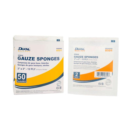 Sterile Basic Care Gauze Sponge 3" x 3" 12-Ply | 8501 | | Gauze, Sterile, Vaccine Supplies | Dukal | SurgiMac