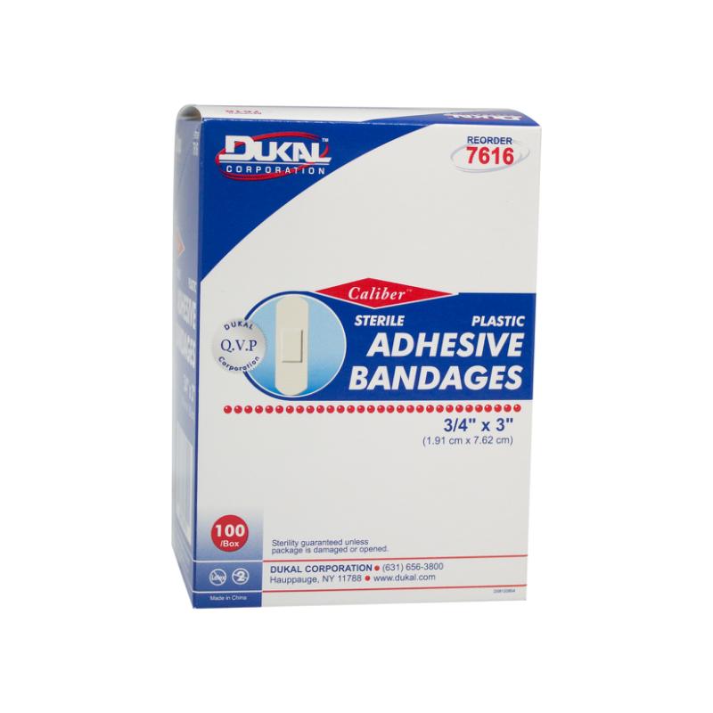 Dukal | Plastic Adhesive Bandages 3/4 x 3 | 7616