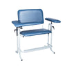 Blood Draw Chair, Tall, Wide, Upholstered, with Flip Arm, Blue