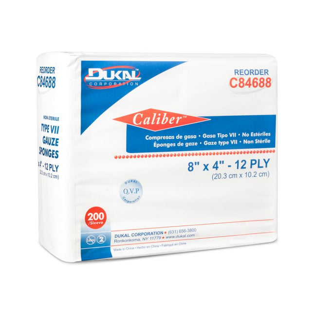 Dukal | Non-Sterile Type VII Gauze Sponges 8" x 4" 12-Ply | C84688