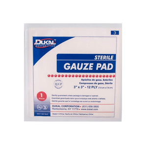 Dukal | Sterile Gauze Pad 3" x 3" 12-Ply | 1313-10