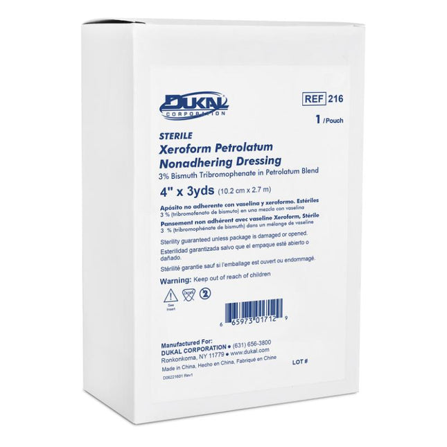 Dukal | Sterile Xeroform Dressing 4" x 3 yd | 216