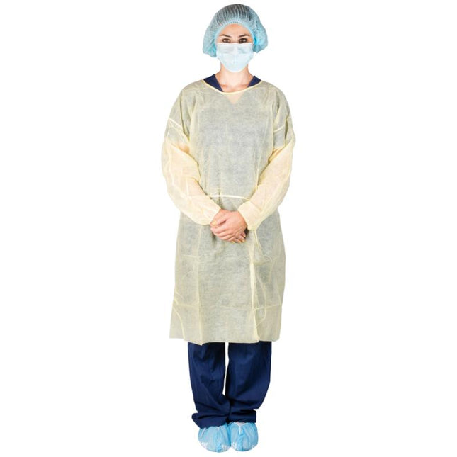 Dukal | Poly Coated Isolation Gown, Yellow | 303