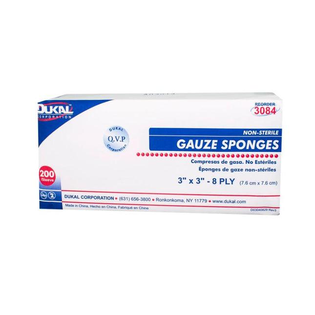 Dukal | Non-Sterile Gauze Sponges 3" x 3" 8-Ply | 3084