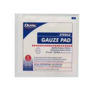 Dukal | Sterile Gauze Pad 4" x 4" 12-Ply | 1414-10