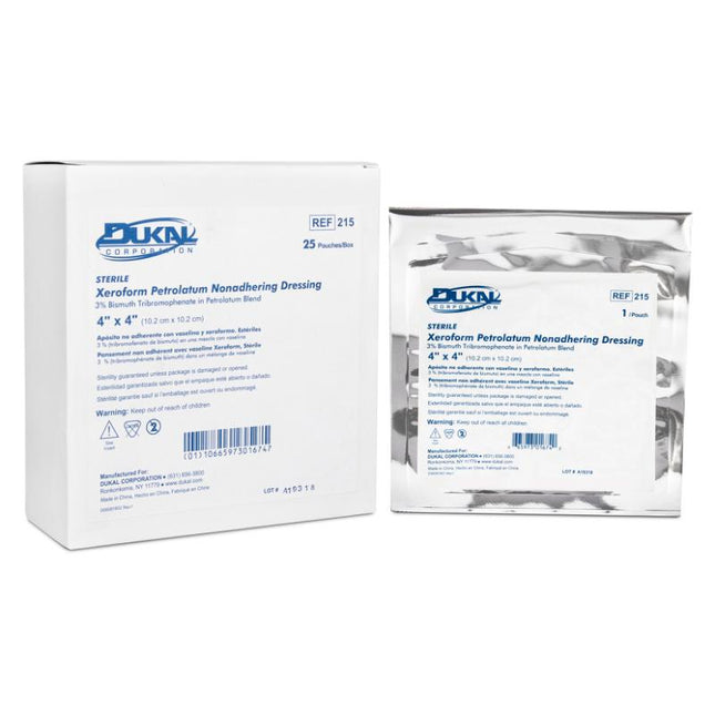 Dukal | Sterile Xeroform Dressing 4" x 4" | 215