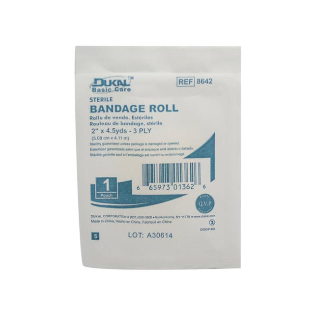 Dukal | Sterile Basic Care Fluff Bandage Roll 2" x 4.5 yd 3-Ply | 8642