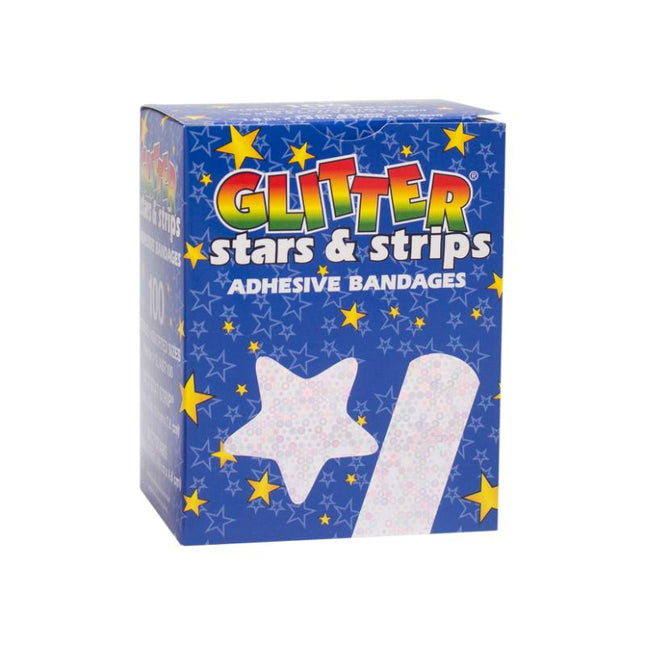 Dukal | Glitter & Stars Stat Strip® Adhesive Bandages 3/4 X 3 | GLIAST100