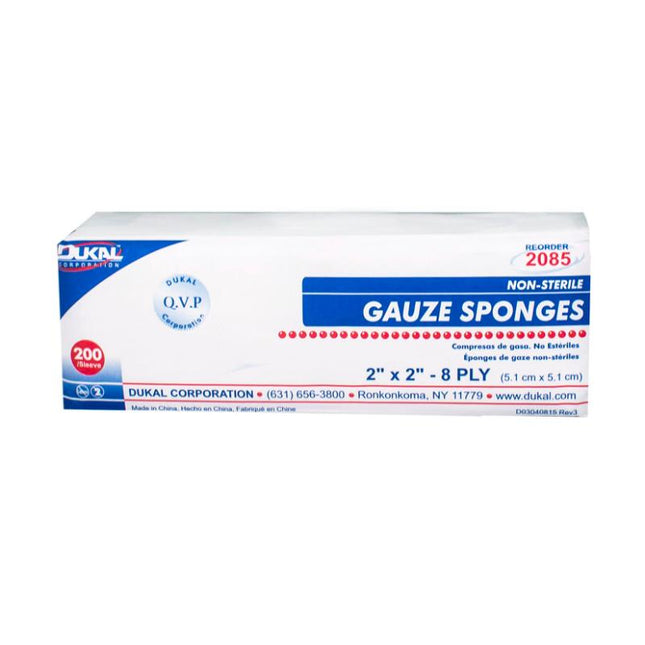 Dukal | Non-Sterile Gauze Pad 2" x 2" 8-Ply | 2085