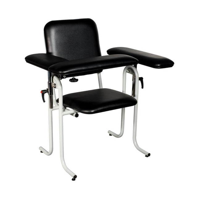 Dukal | Blood Draw Chair, Upholstered, with Flip Arm, Black | 4382F-BLK