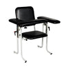 Blood Draw Chair, Upholstered, with Flip Arm, Black