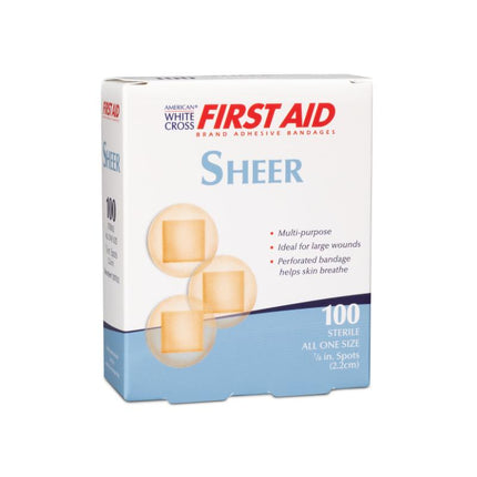 Sheer Adhesive Bandages Spot 7/8 | 1307033 | | Adhesive Bandages, Sheer, Sheer Bandages | Dukal | SurgiMac