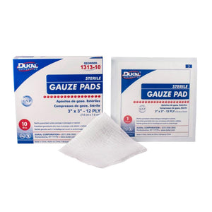 Dukal | Sterile Gauze Pad 3" x 3" 12-Ply | 1313-10