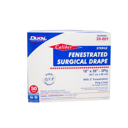 Sterile Surgical Drapes, Fenestrated 18" x 26" | Dukal | Only at SurgiMac