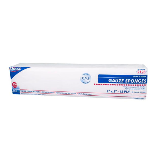 Dukal | Non-Sterile Gauze Sponges 2" x 2" 12-Ply | 2128