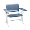Blood Draw Chair, Wide, Upholstered, with Flip Arm, Blue