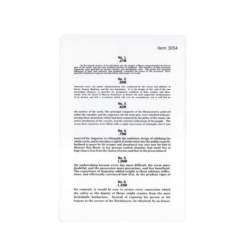 Plastic Jaeger Eye Chart 3054-D