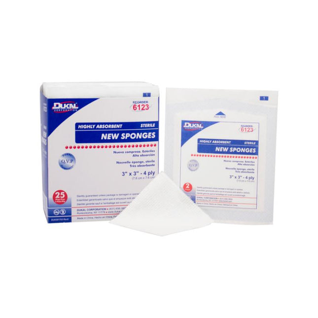 Dukal | Sterile New Sponge 3" x 3" 4-Ply | 6123