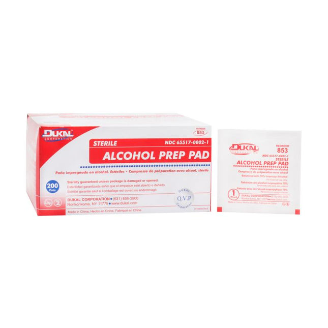 Dukal | Sterile Alcohol Pad Medium 2-Ply | 853