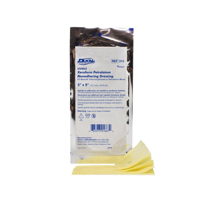 Dukal | Dukal Xeroform Petrolatum Gauze, Sterile, 5" W x 9" L (Box of 50) | 213