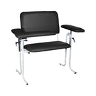 Dukal | Blood Draw Chair, Wide, Upholstered, with Flip Arm, Black | 4382XF-BLK