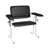 Blood Draw Chair, Wide, Upholstered, with Flip Arm, Black